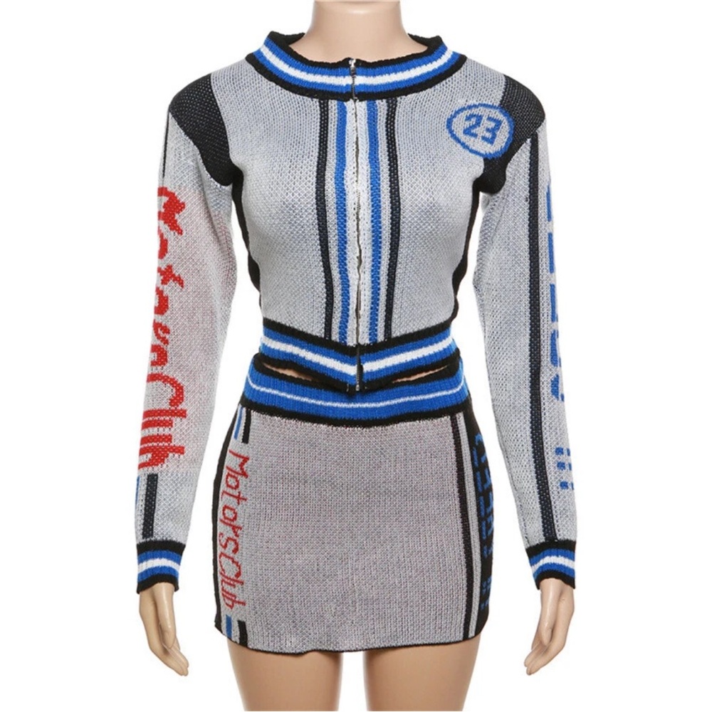 Hi Speed Sweater Skirt Set size (L)
Blue/combo - Picture 8 of 9